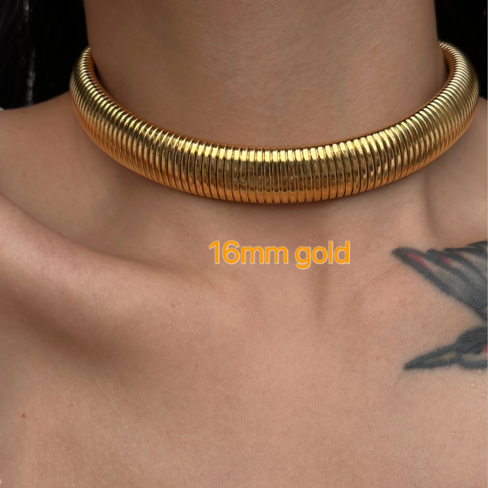 CONNOR 18K GOLD PLATED TITANIUM STEEL CHOKER