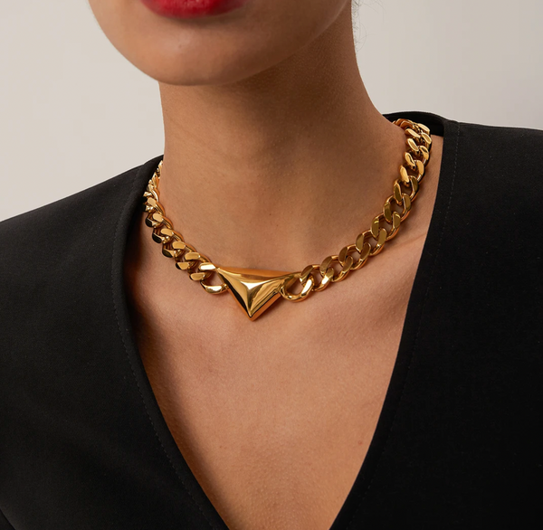 LIZZY 18K GOLD PLATED CHAIN NECKLACE