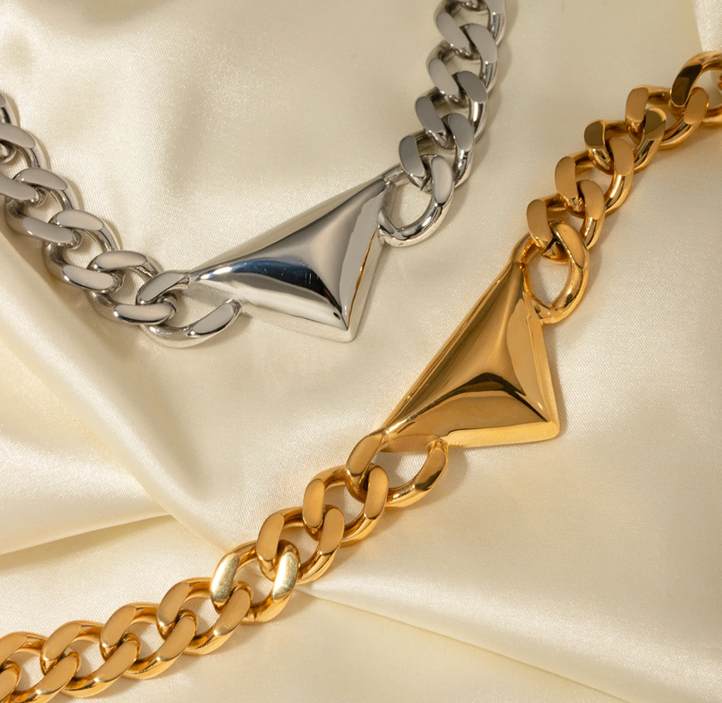 LIZZY 18K GOLD PLATED CHAIN NECKLACE