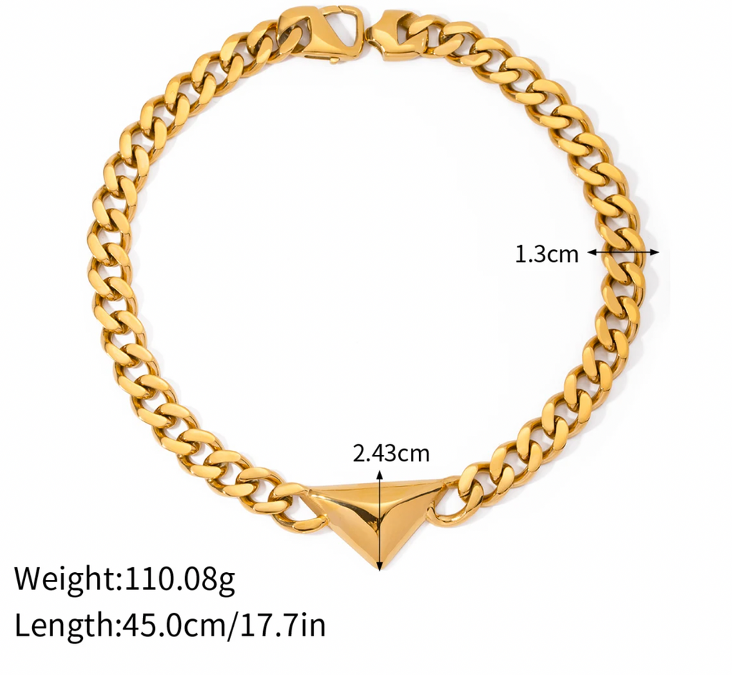 LIZZY 18K GOLD PLATED CHAIN NECKLACE