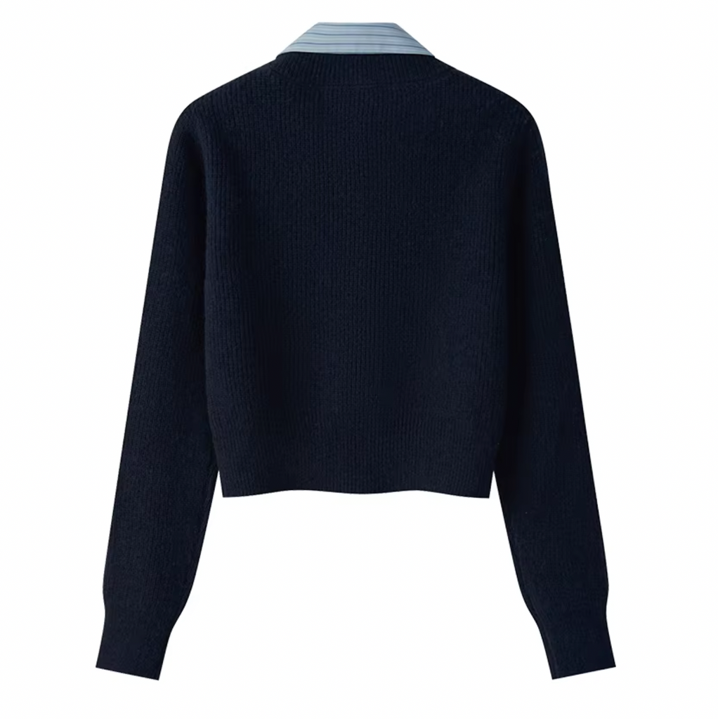 JENNIE PREPPY SHIRT CARDIGAN