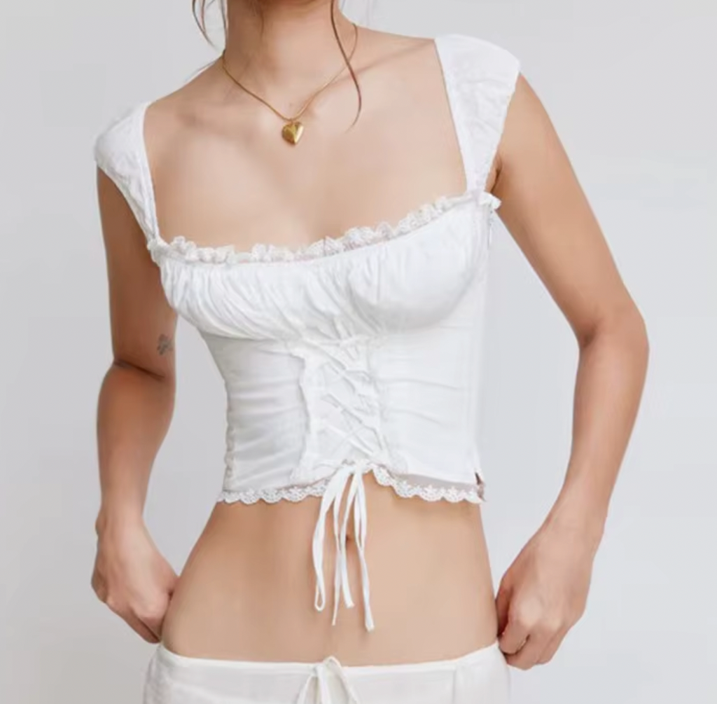 LANA COQUETTE POPLIN TOP