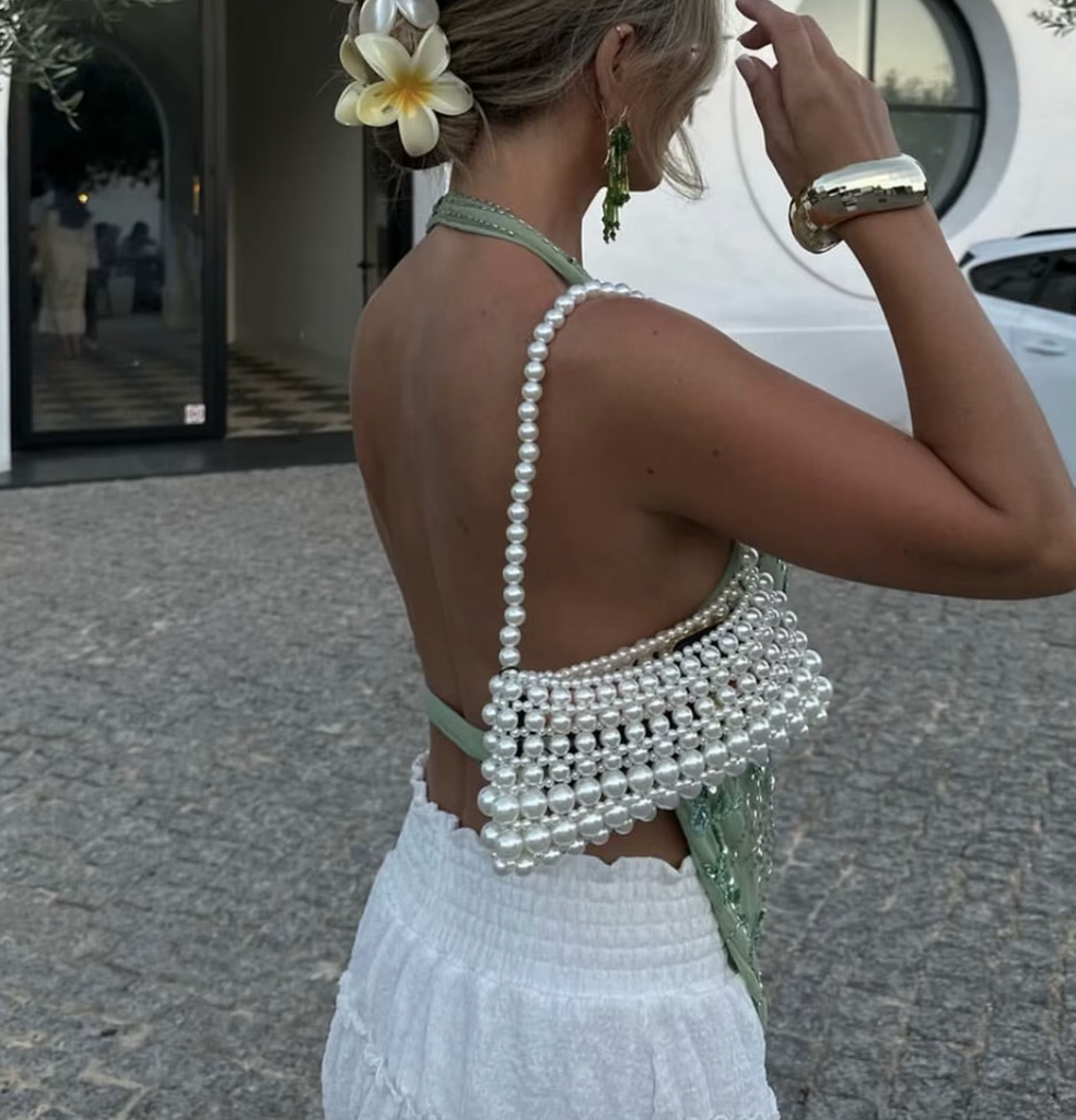 JASMINE SEQUIN HALTER DRAPE TOP