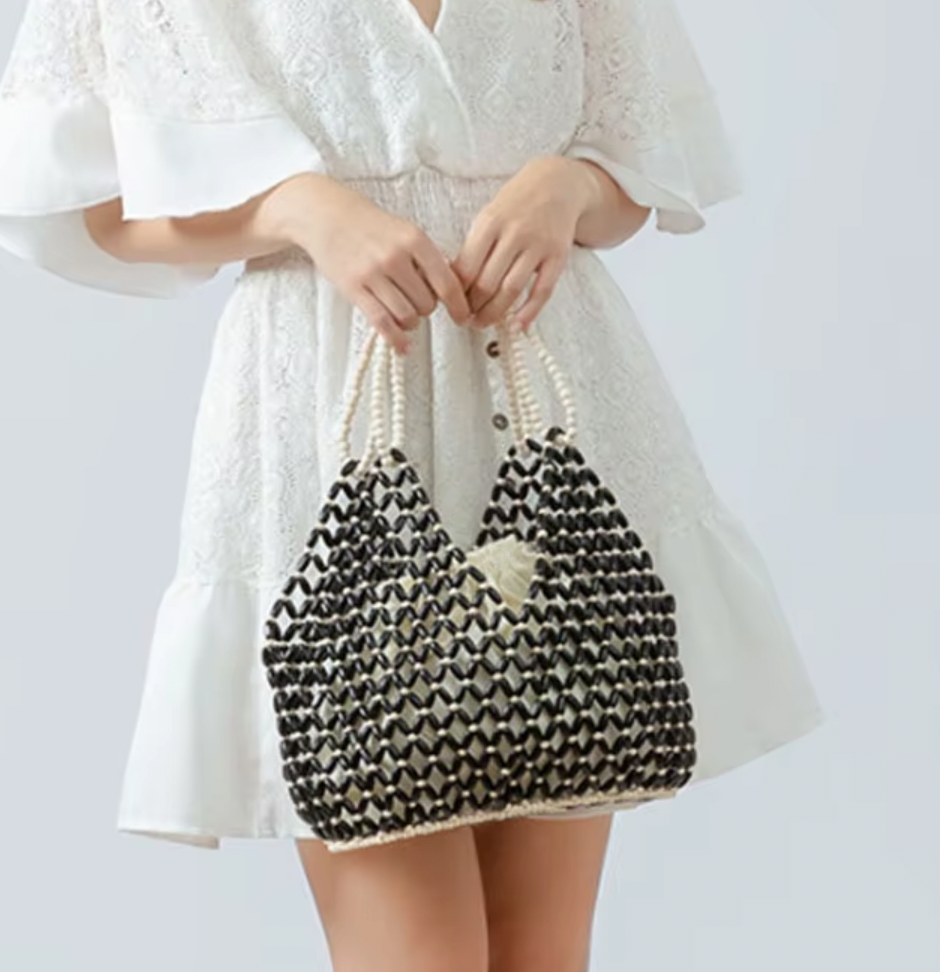 MIRANDA HANDWOVEN BAMBOO BUCKET BAG