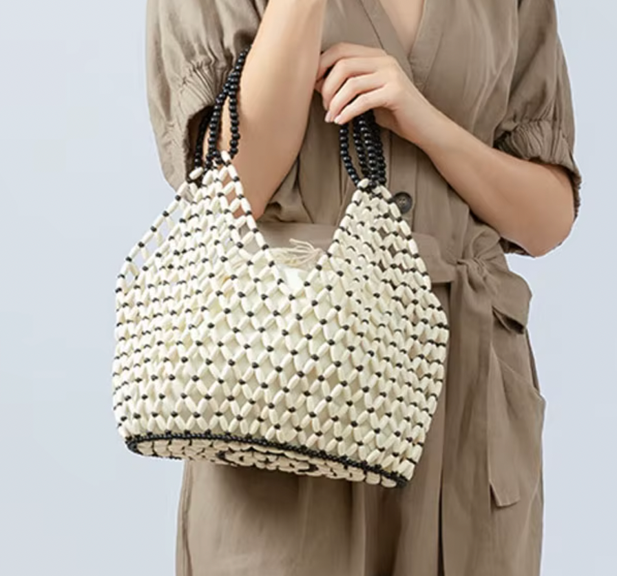 MIRANDA HANDWOVEN BAMBOO BUCKET BAG