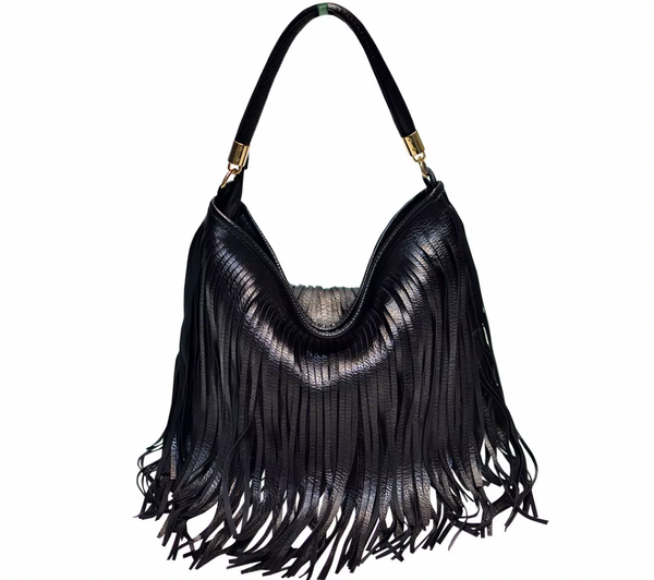 SHARI FRINGE VEGAN LEATHER BAG
