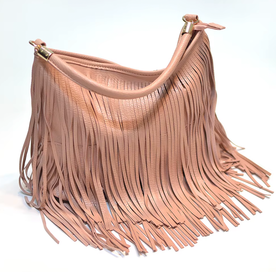 SHARI FRINGE VEGAN LEATHER BAG