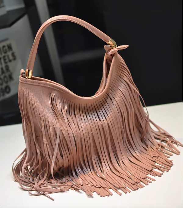 SHARI FRINGE VEGAN LEATHER BAG