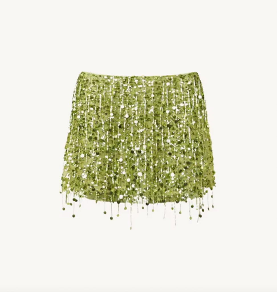LORI SEQUIN FRINGE MINI SKIRT