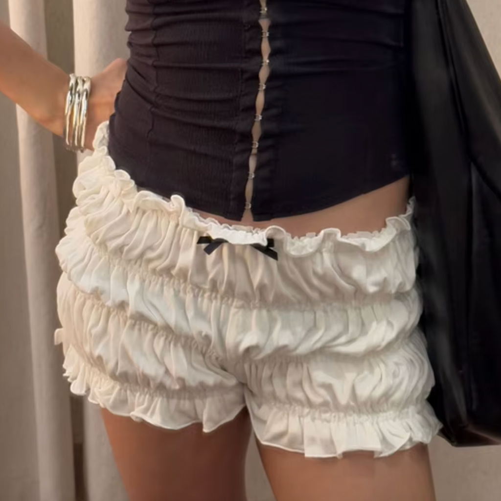 ELLE SMOCKED RUFFLE SHORTS