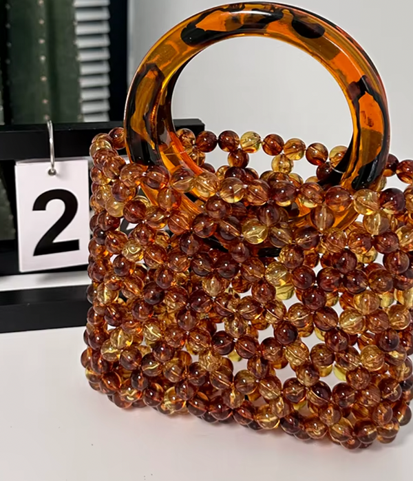 ZIYA ACRYLIC BEADED BAG