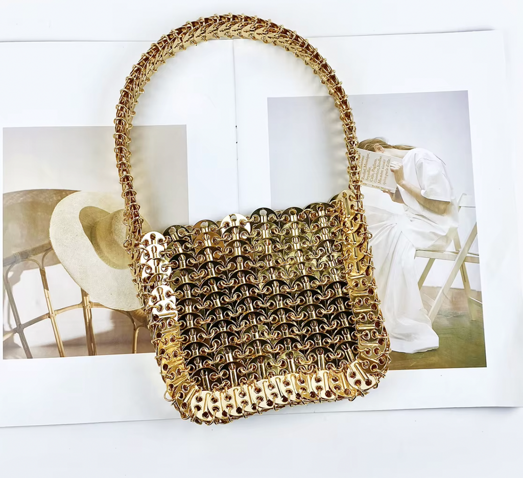 CARRIE GOLD METAL BAG