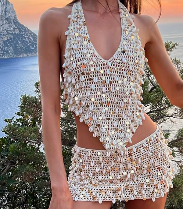 LIOR CROCHET SEASHELL SKIRT