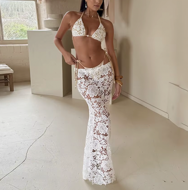 ROONEY 3 PC LACE BIKINI SKIRT SET