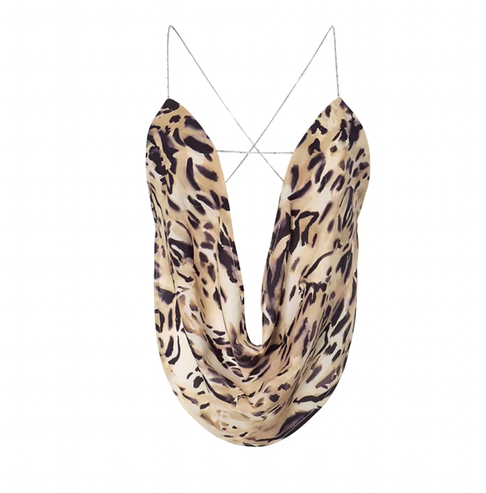 JAYLIN COWL NECK CHAIN TOP