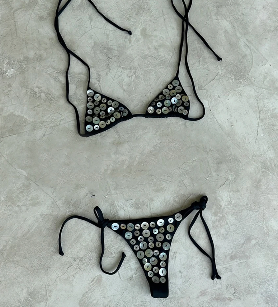 BECCA BUTTON STRING BIKINI SET