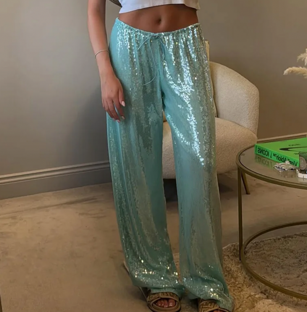 NAYA SEQUIN WIDE LEG PANT