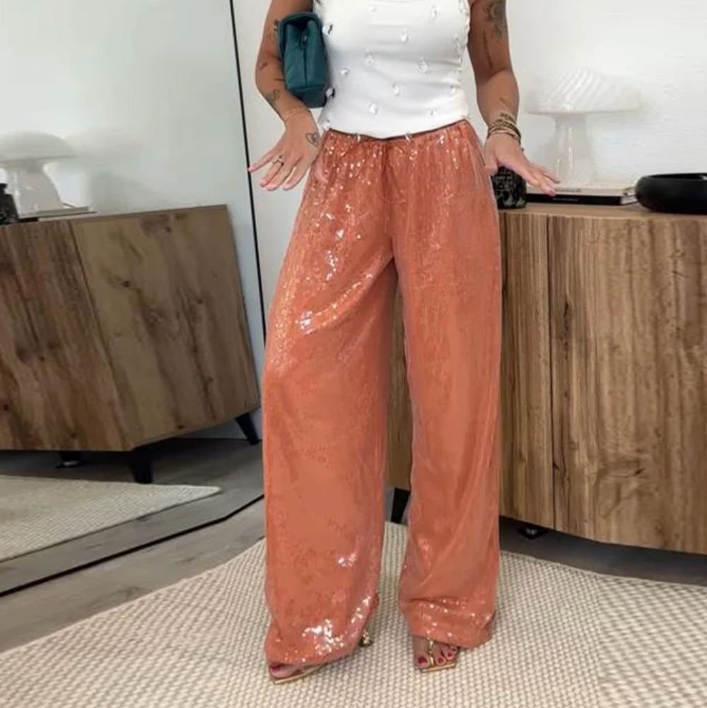 NAYA SEQUIN WIDE LEG PANT