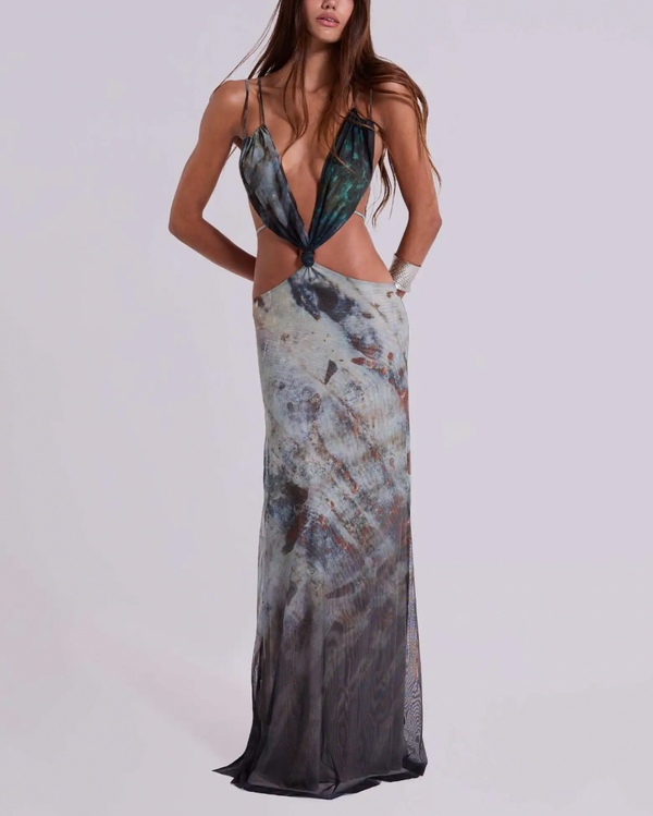 POCAHONTAS OPEN BACK CUTOUT MAXI