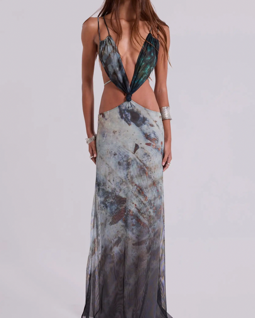 POCAHONTAS OPEN BACK CUTOUT MAXI