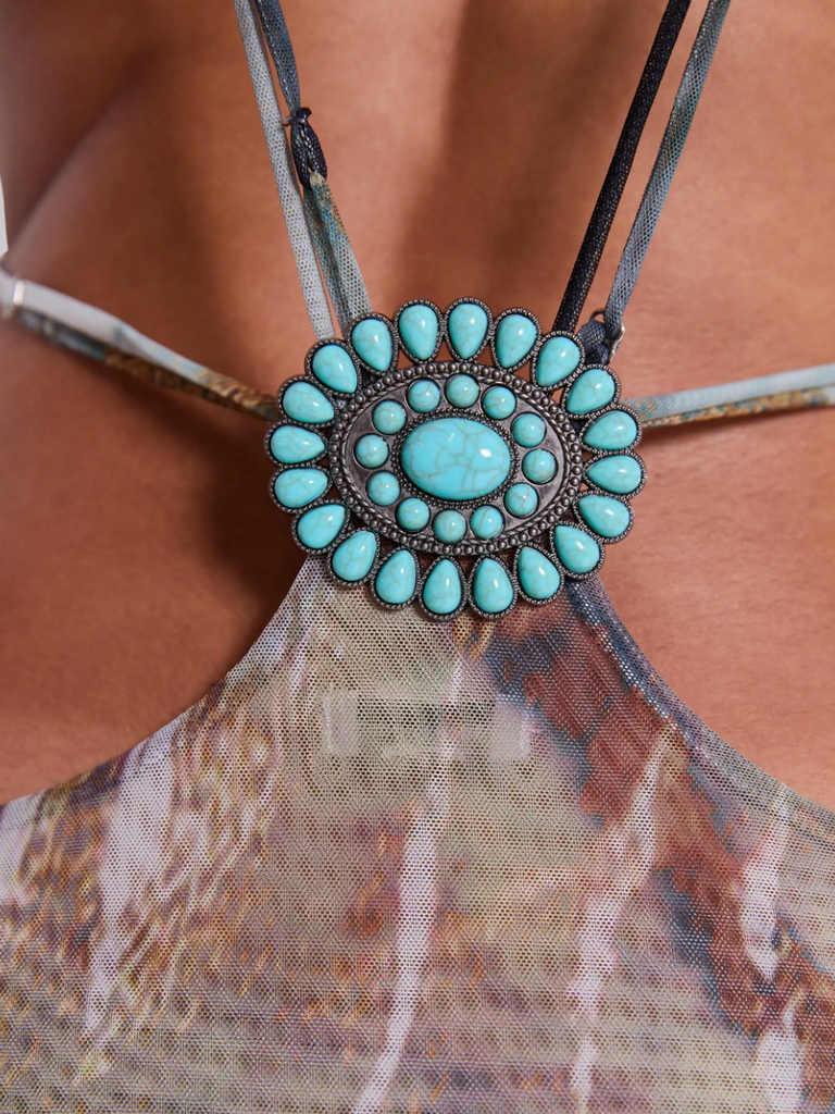 POCAHONTAS OPEN BACK CUTOUT MAXI
