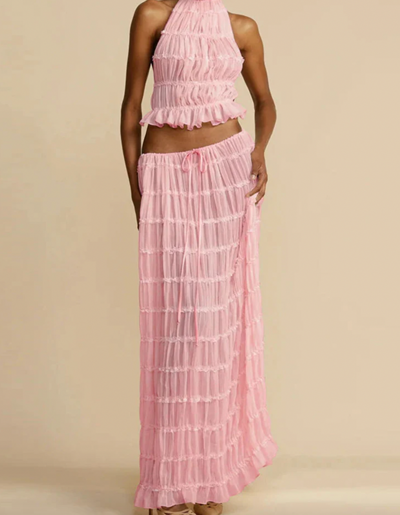 MARIELLE 2 PC HALTER TOP & MAXI SKIRT