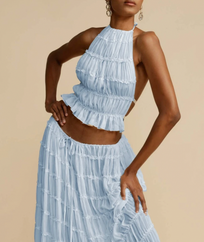 MARIELLE 2 PC HALTER TOP & MAXI SKIRT