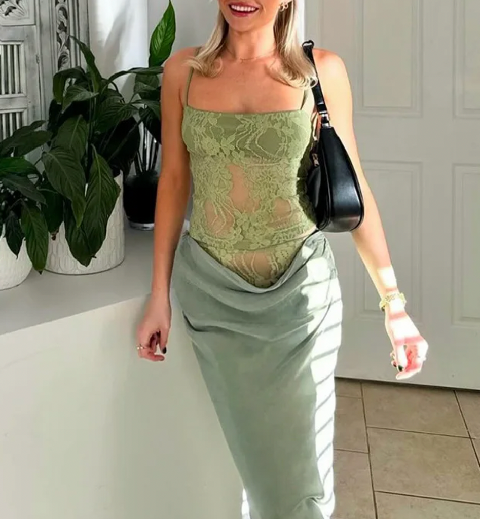 LUNELLE 2 PC LACE TANK & SKIRT SET