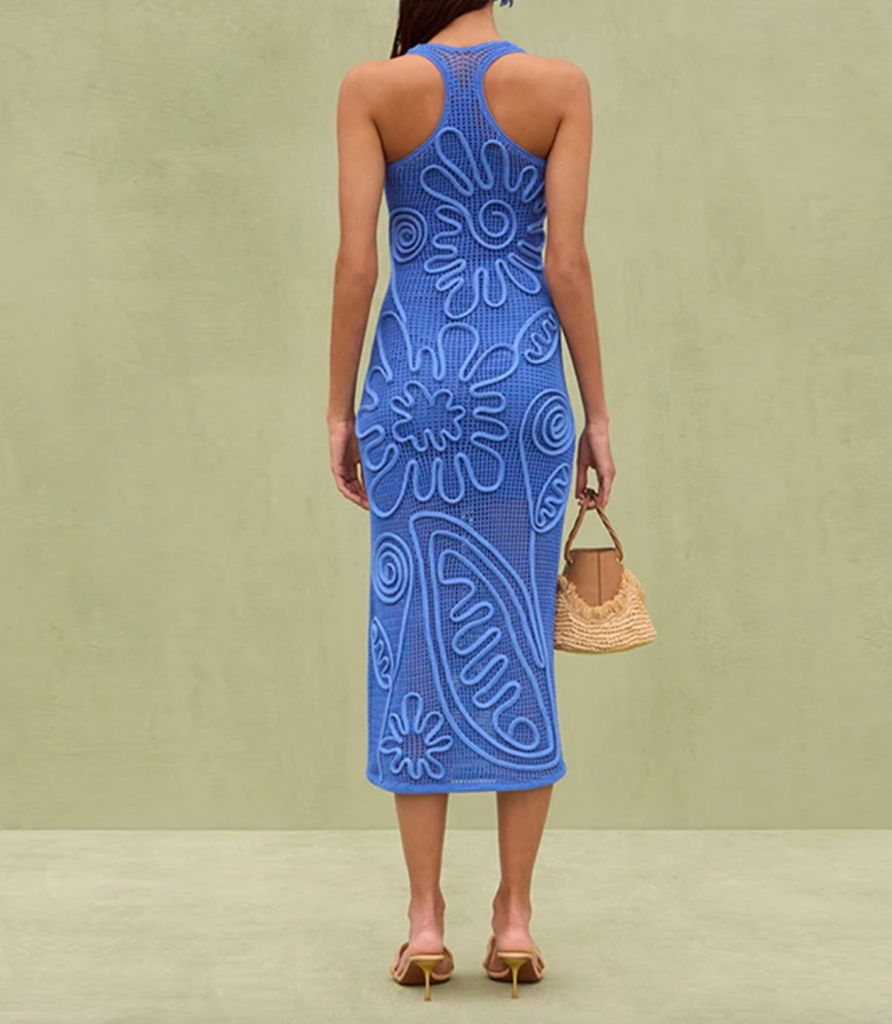 JEM CROCHET FLORAL MIDI DRESS