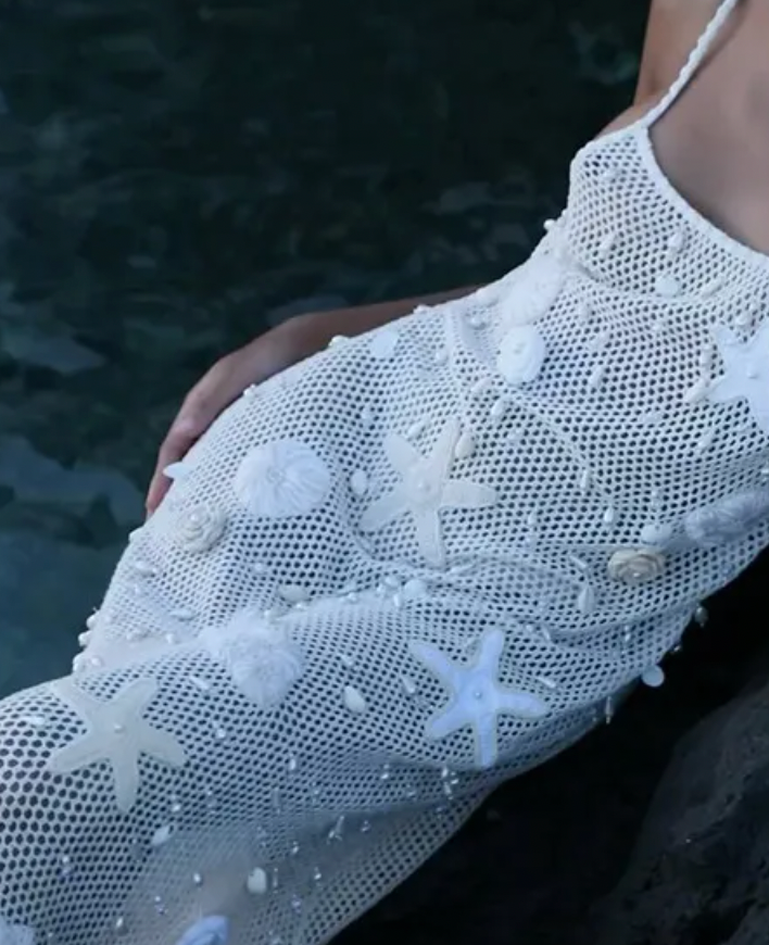 TIAM CROCHET SEASHELL BEACH DRESS