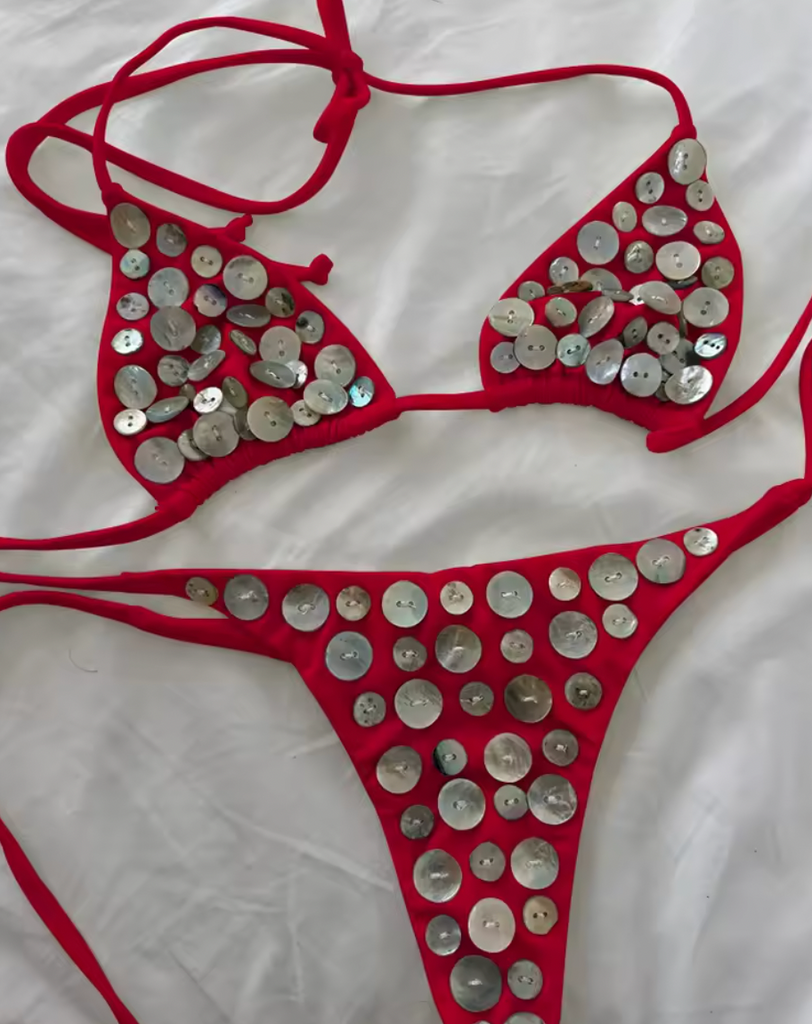 BECCA BUTTON STRING BIKINI SET