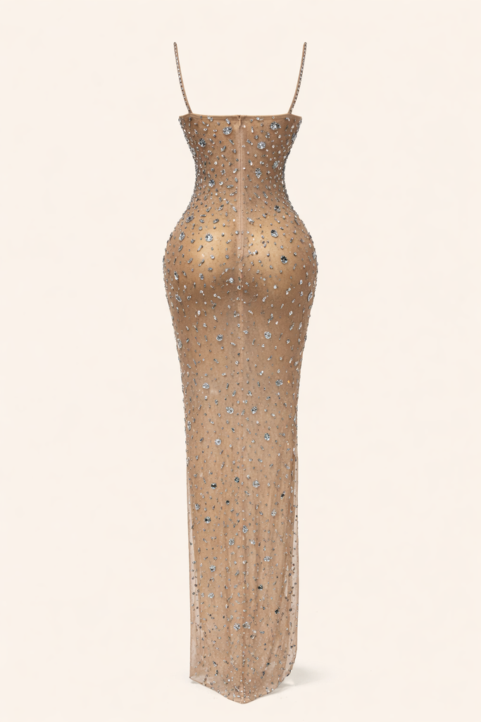 LANCE EMBELLISHED MESH GOWN