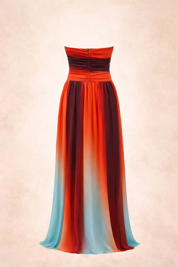 MILLE STRAPLESS OMBRE DRESS