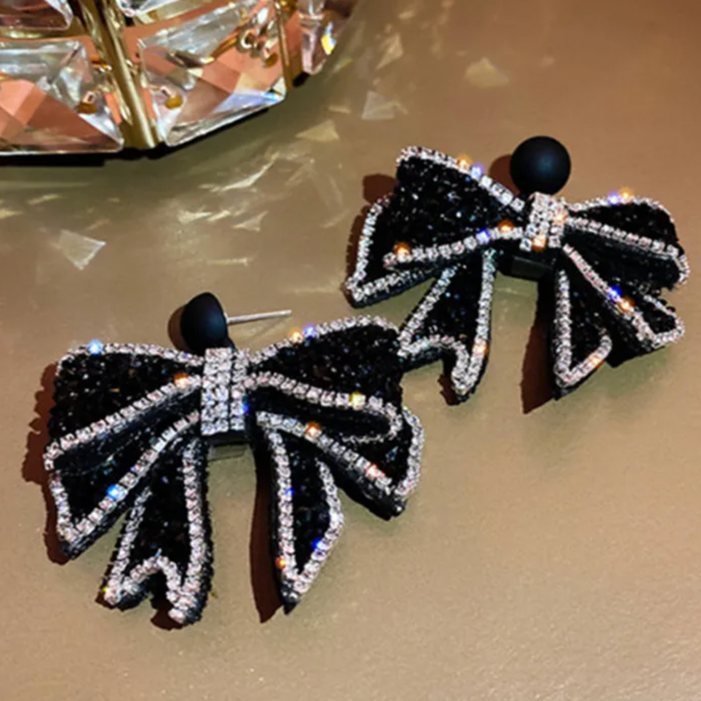 GRACE BOW CRYSTAL EARRINGS