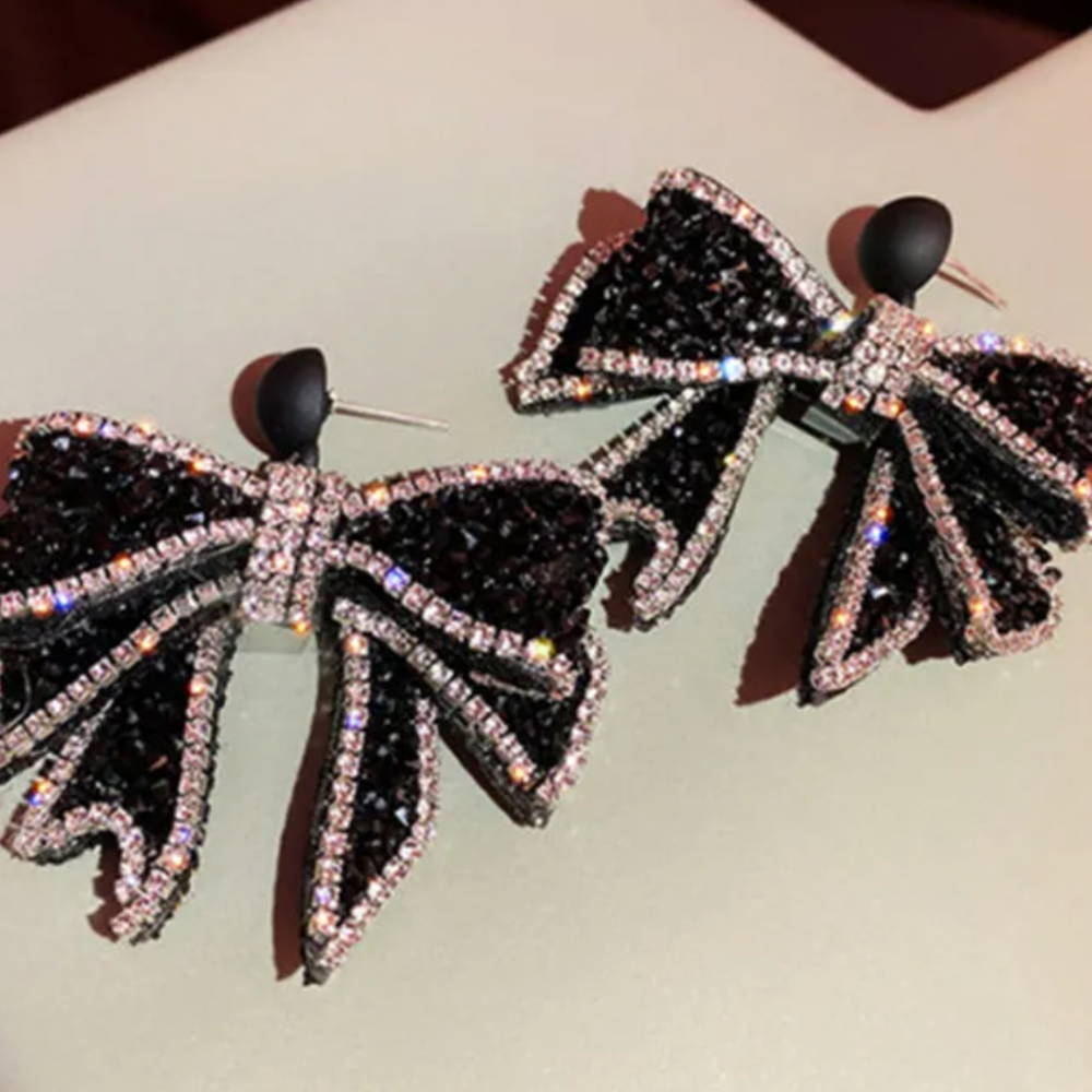 GRACE BOW CRYSTAL EARRINGS