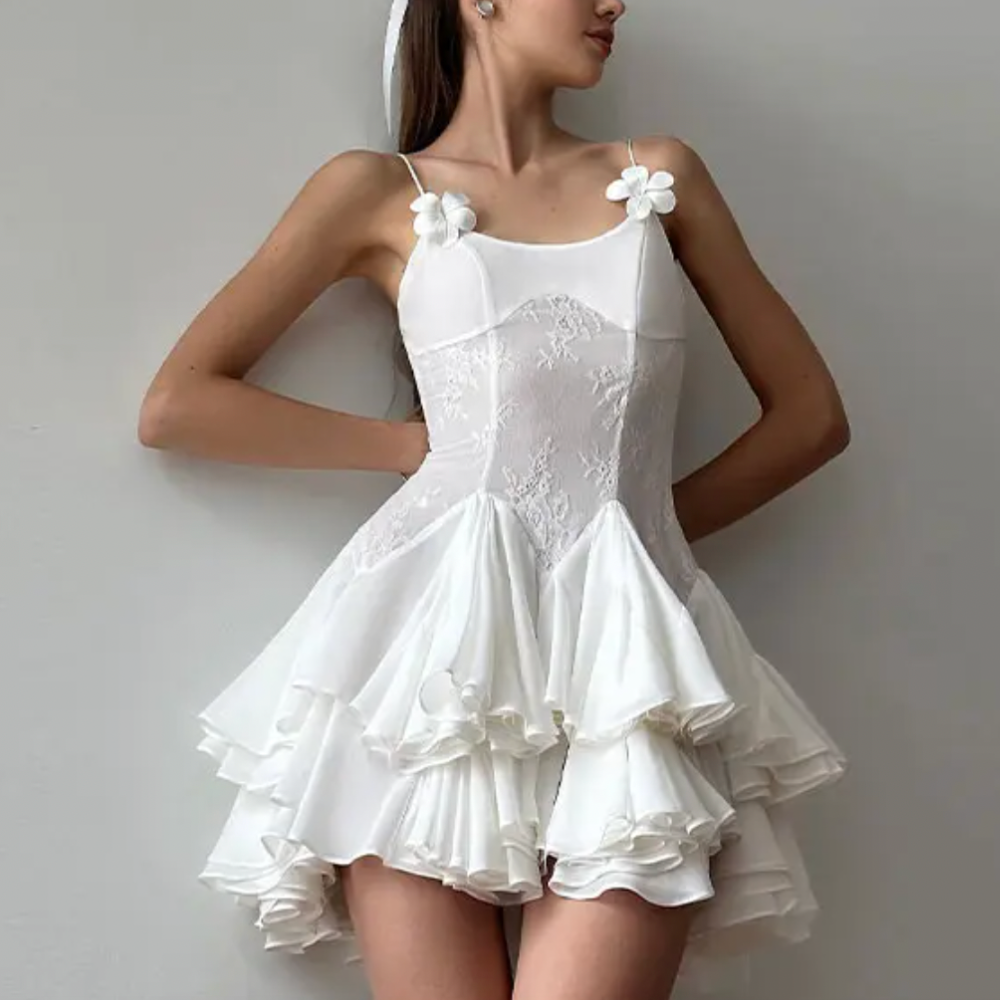 XENI RUFFLE MINI DRESS