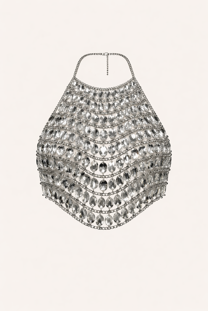 AURORA CRYSTAL HALTER TOP