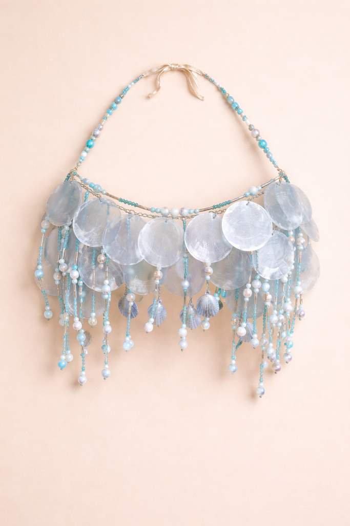 MALCOM SEASHELL EMBELLISHED CROP TOP