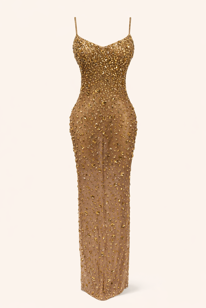 LANCE EMBELLISHED MESH GOWN