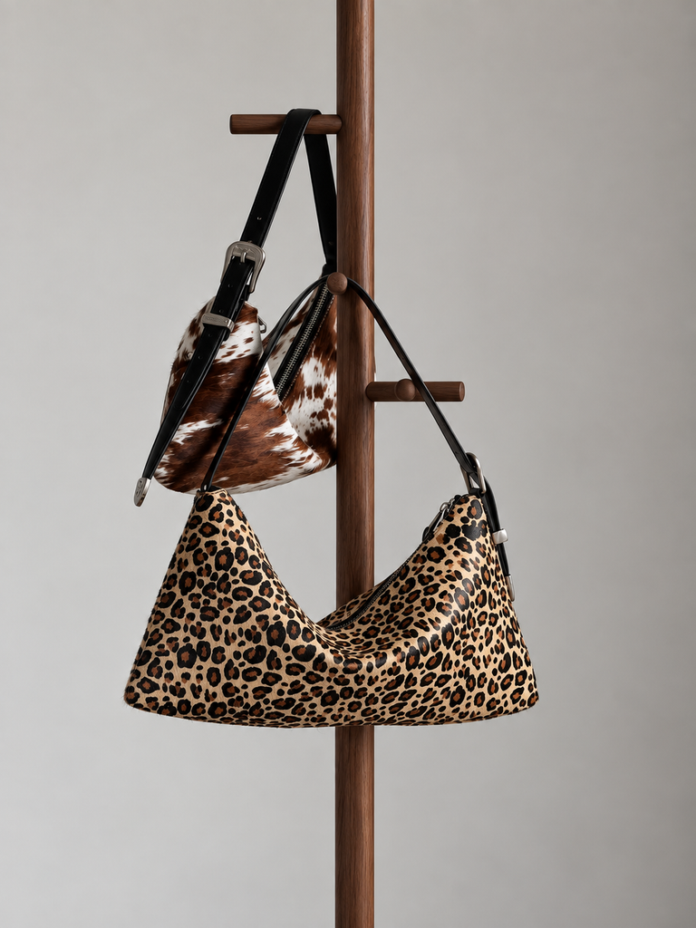 SIENNA FUR COW PRINT BAG