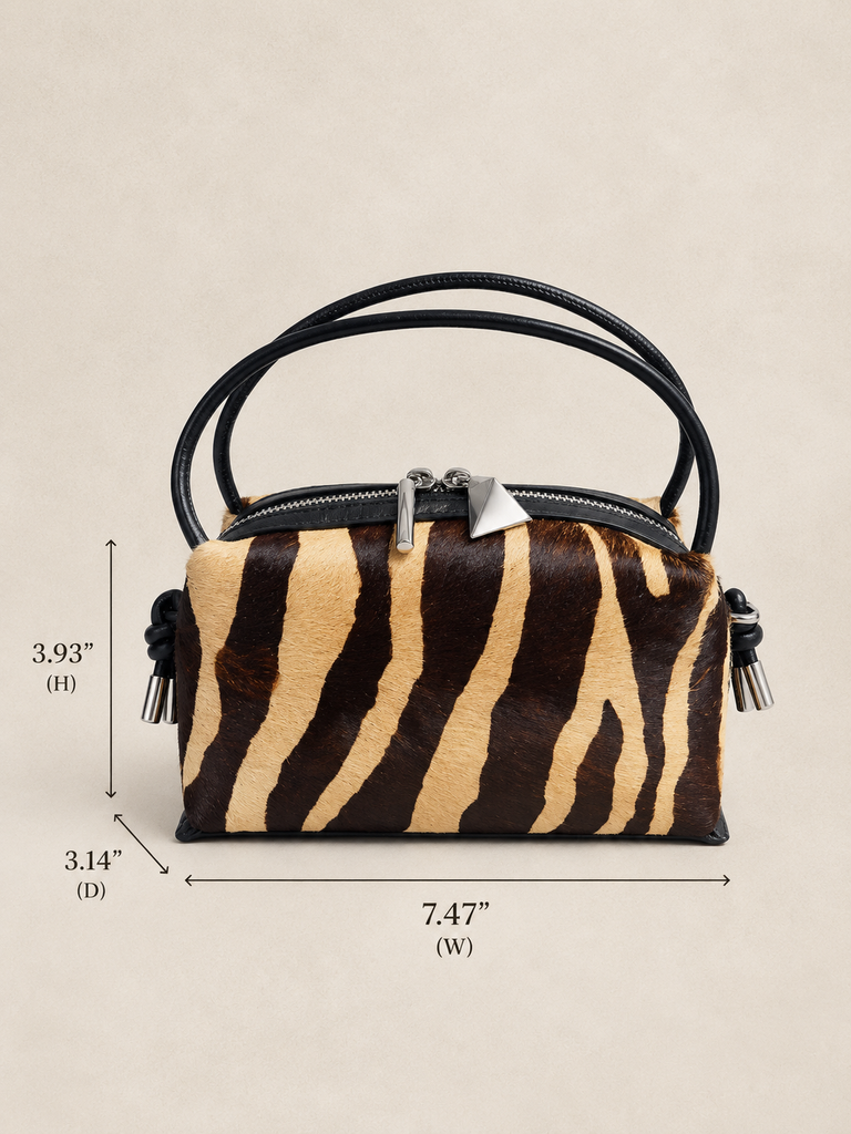JASMINE REAL FUR ZEBRA PRINT BAG