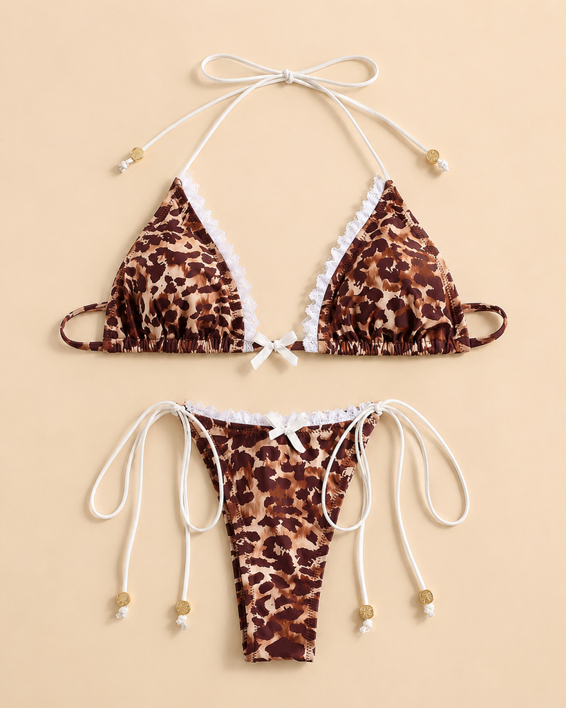 LORI LEOPARD ANIMAL PRINT BIKINI SET
