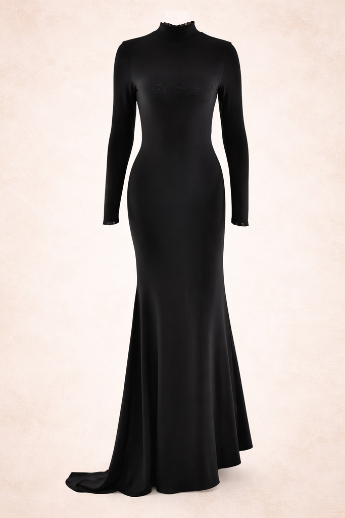 SELENE OPEN BACK GOLD BAR GOWN