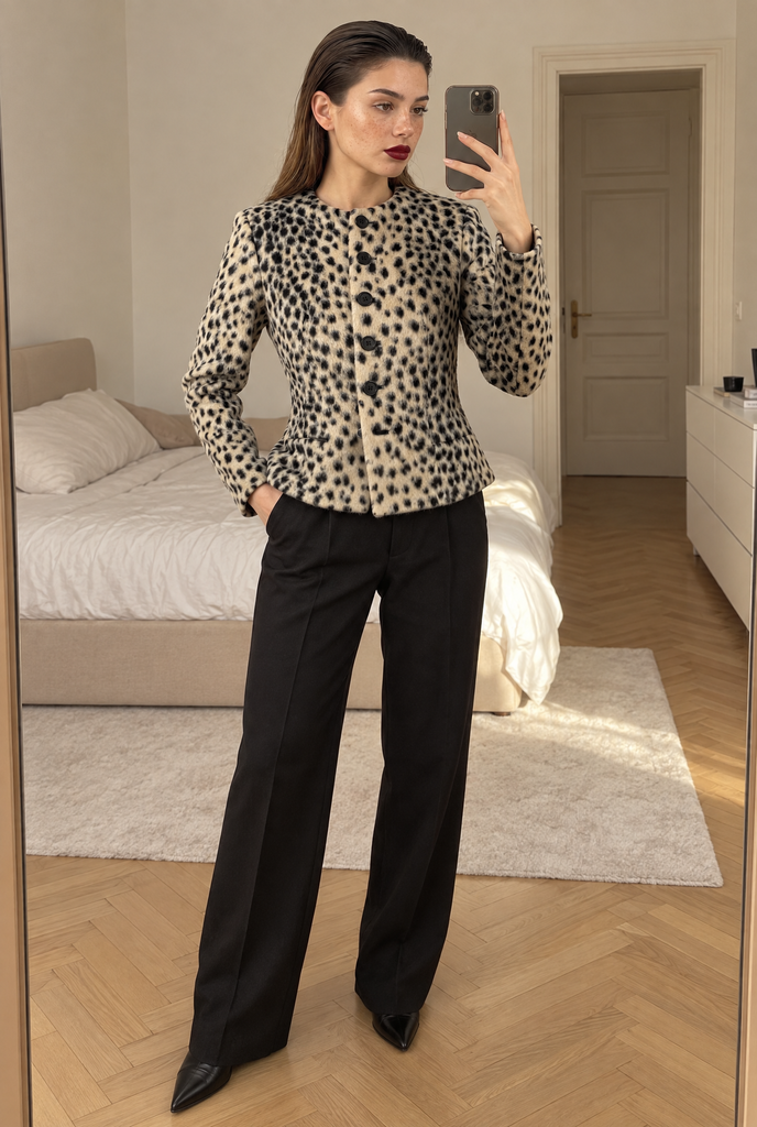 ZELLA LEOPARD FAUX FUR JACKET