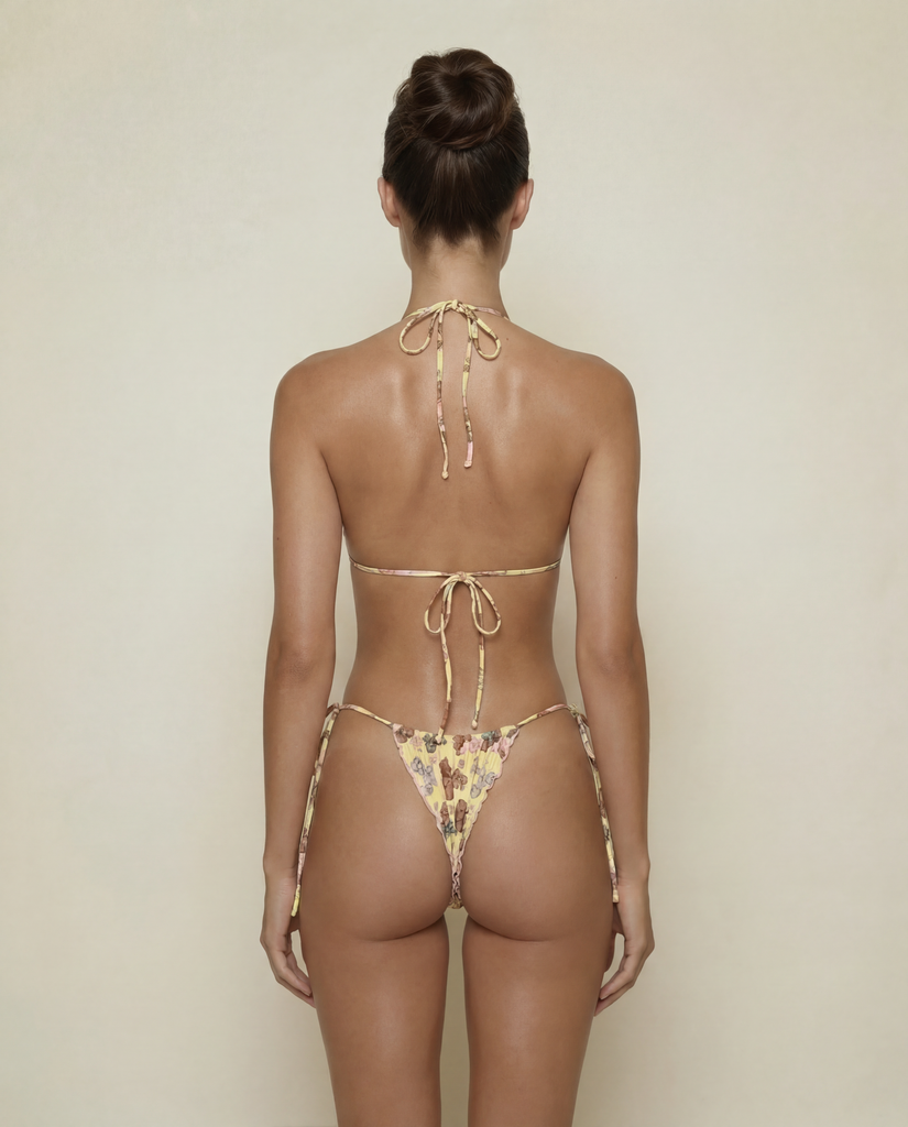 DOLLY LACE TRIM STRING BIKINI SET