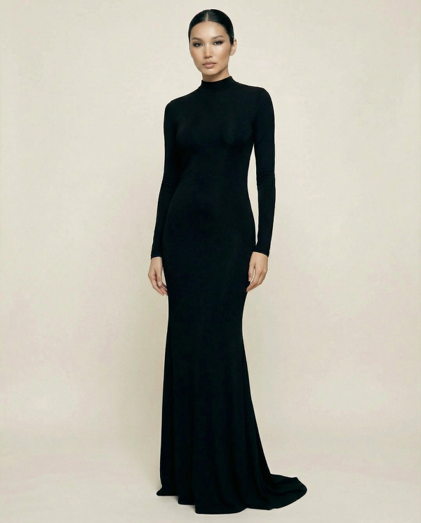 SELENE OPEN BACK GOLD BAR GOWN
