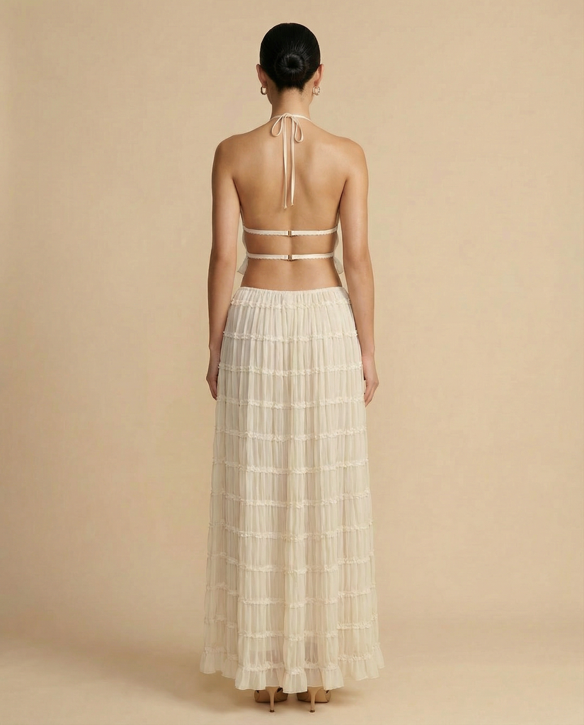 MARIELLE 2 PC HALTER TOP & MAXI SKIRT