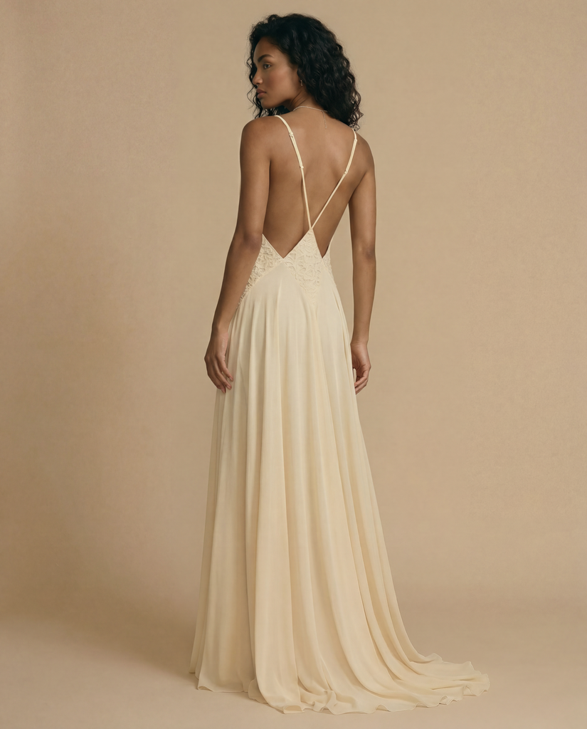 AZURA CHIFFON V NECK MAXI