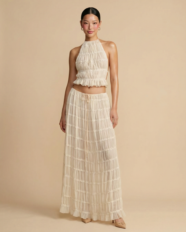 MARIELLE 2 PC HALTER TOP & MAXI SKIRT