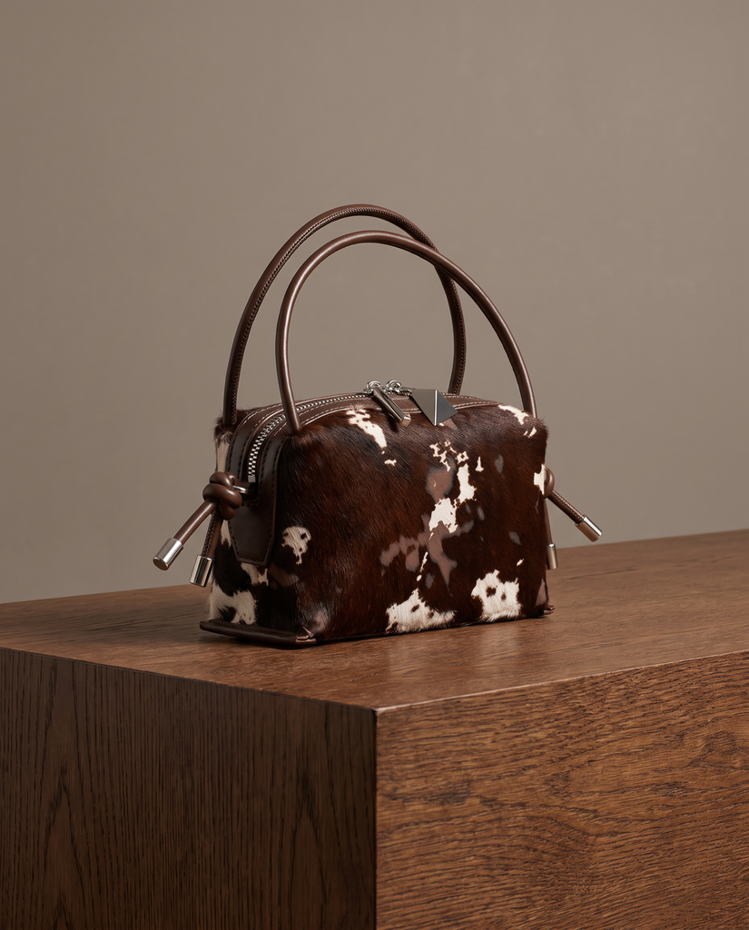 TAYLOR REAL FUR COW PRINT BAG